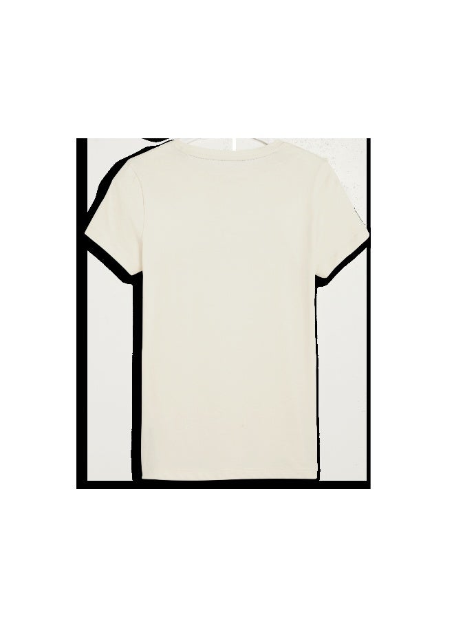 PUMA Ess+ Metallic Logo Tee Alpine Snow - Image 2