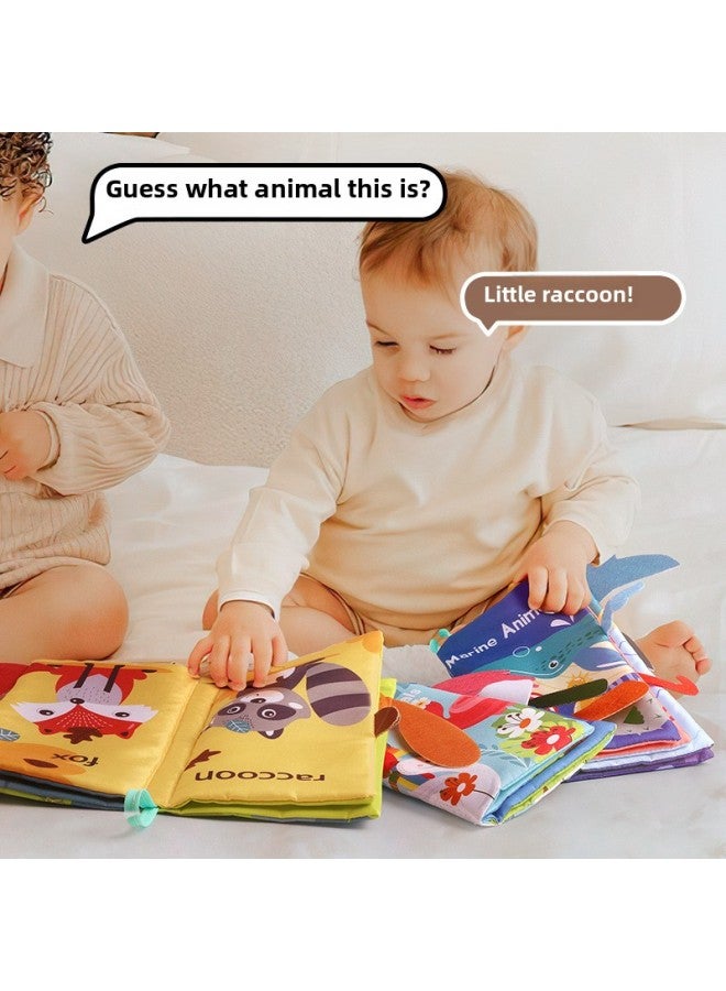 Cloth Book For Early Education, Baby Can Not Tear It Apart, Can Chew The Tail, Hand-Tearable Book, 6-Month-Old Baby Cognitive Educational Toy For 0-1 Years Old-Color:[flying Animals] Tail Cloth Book (built-in Bibi Device, Sound Paper)  - Image 5