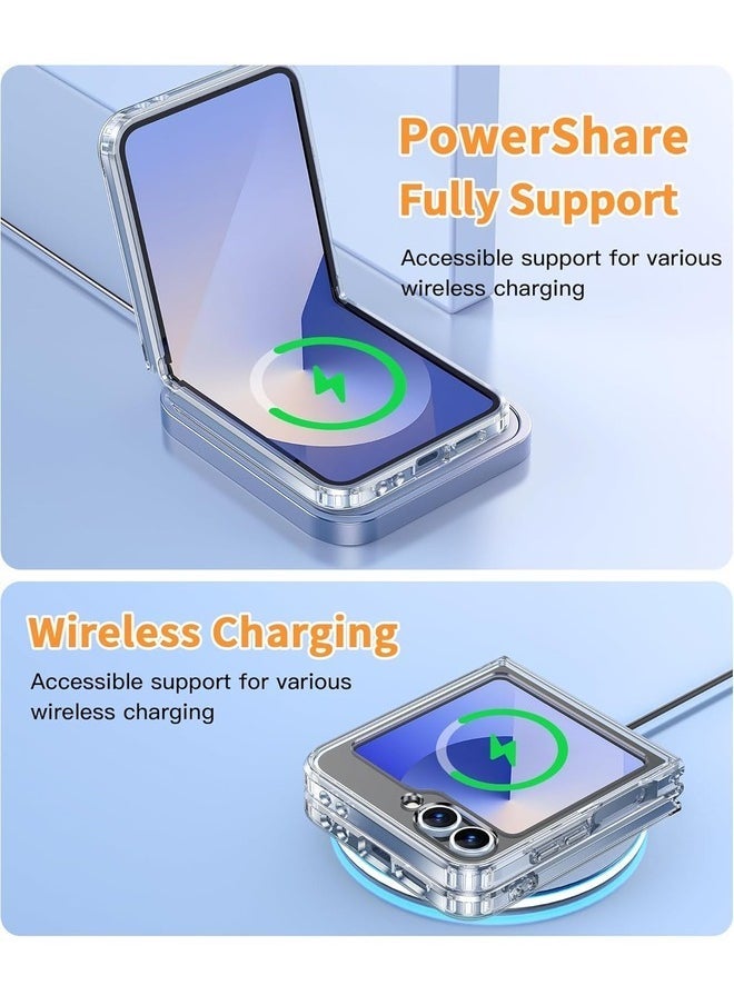 Raxoom Samsung Galaxy Z Flip 6 2024 Case â€“ Slim Transparent Hard PC Shell, Anti-Yellowing, Wireless Charging Compatible - Image 4