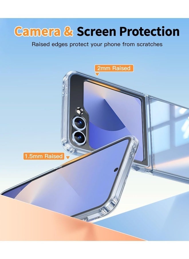 Raxoom Samsung Galaxy Z Flip 6 2024 Case â€“ Slim Transparent Hard PC Shell, Anti-Yellowing, Wireless Charging Compatible - Image 2