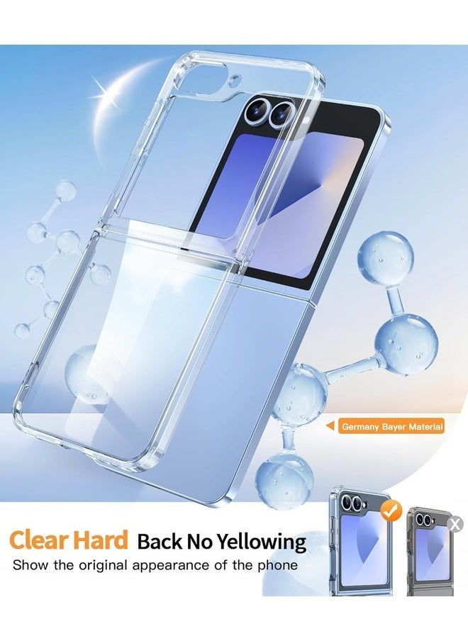 Raxoom Samsung Galaxy Z Flip 6 2024 Case â€“ Slim Transparent Hard PC Shell, Anti-Yellowing, Wireless Charging Compatible - Image 3