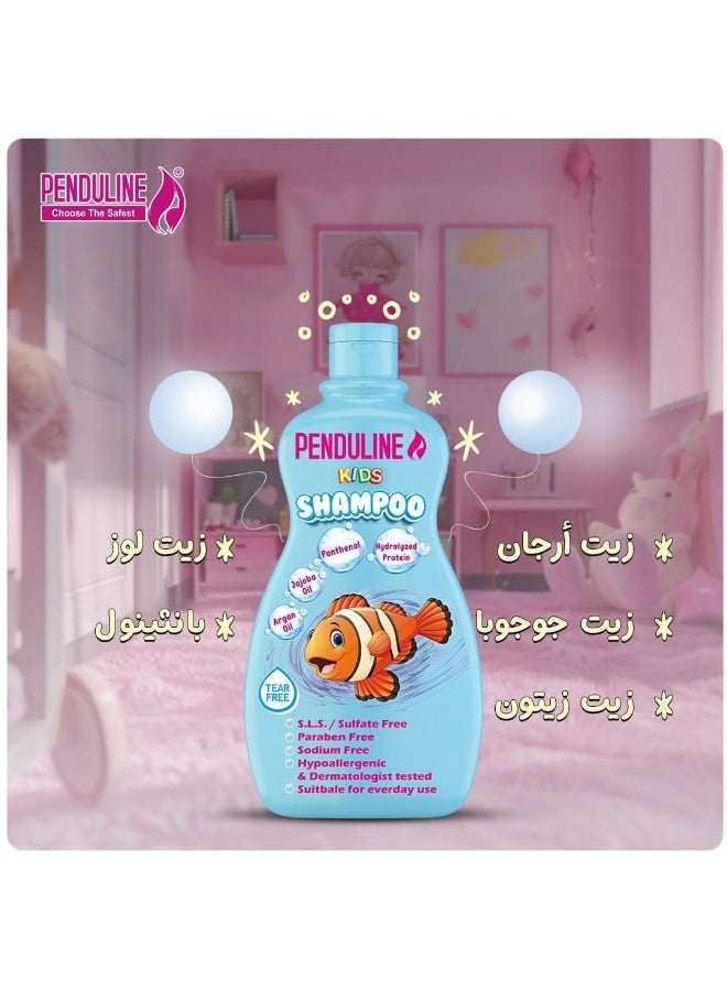 PENDULINE Kids Shampoo Tear-Free, Sulfate & Paraben Free, with Argan Oil, Jojoba Oil & Panthenol 300 ML - Image 3