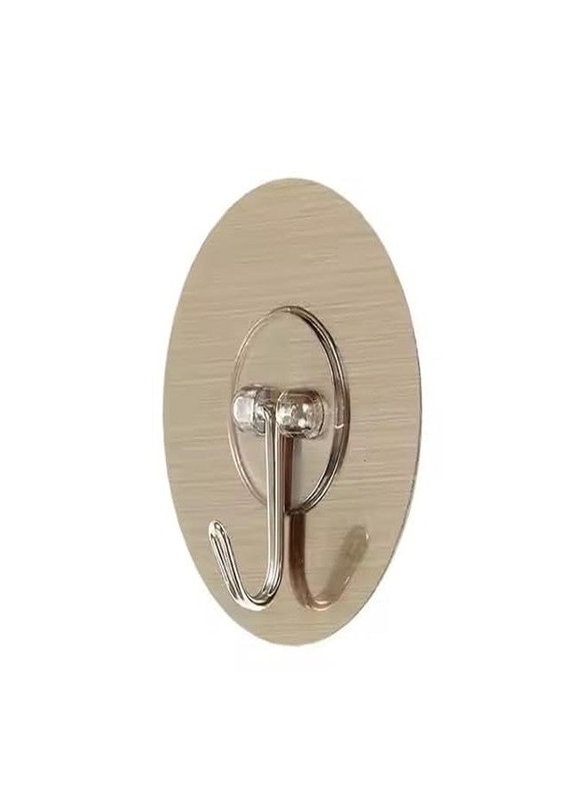AR TAPES & PLASTICS AR Tapes 10 pcs Round Golden Hook Sticker Stainless Steel No Drill Hanging for Clothes, Key, Earphone, Kitchen Accessories, Bathroom Cloths, Small Items, Use Sticker Hooks Behind Door or on Wall - Image 3