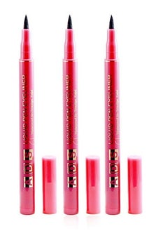 adbeni Liquied Long Lasting Pen Eyeliner Waterproof No Smudge Kajal Sbundle With Liner & Rubber Band 902 Pack Of 3  - Image 1
