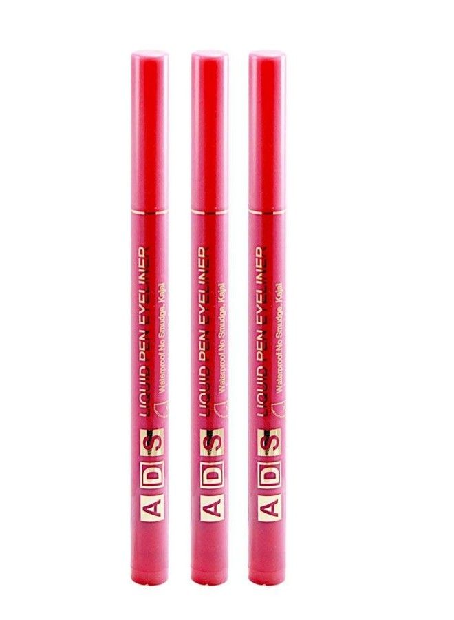 adbeni Liquied Long Lasting Pen Eyeliner Waterproof No Smudge Kajal Sbundle With Liner & Rubber Band 902 Pack Of 3 - Image 3