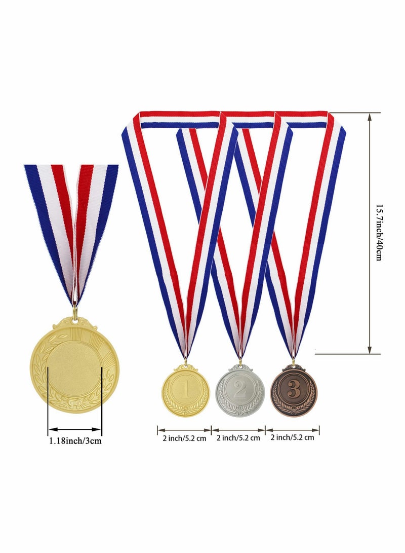 12 Pack Kids Medal Set Gold Silver Bronze Perfect for Sports Events Gymnastics Awards Birthday Party Favors - Image 2