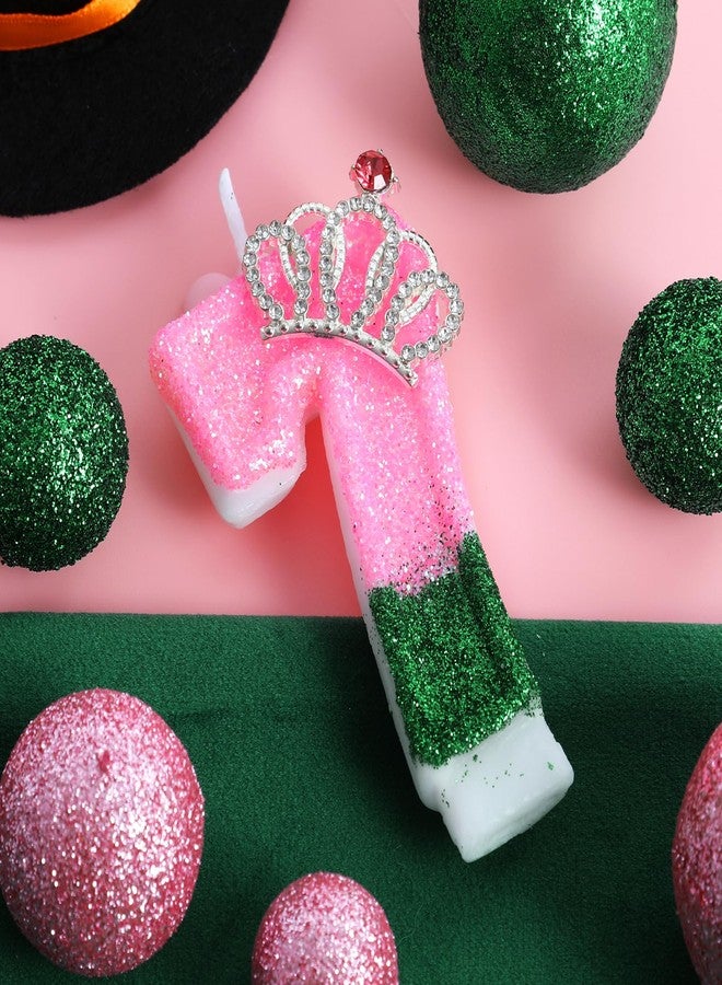 IDIJOLI Wicked Birthday Candle Pink and Green Number 7 Candle 7th Birthday Cake Topper Cupcake Decor Witch Themed Party Decorations Anniversary Celebrations Supplies Favors - Image 2