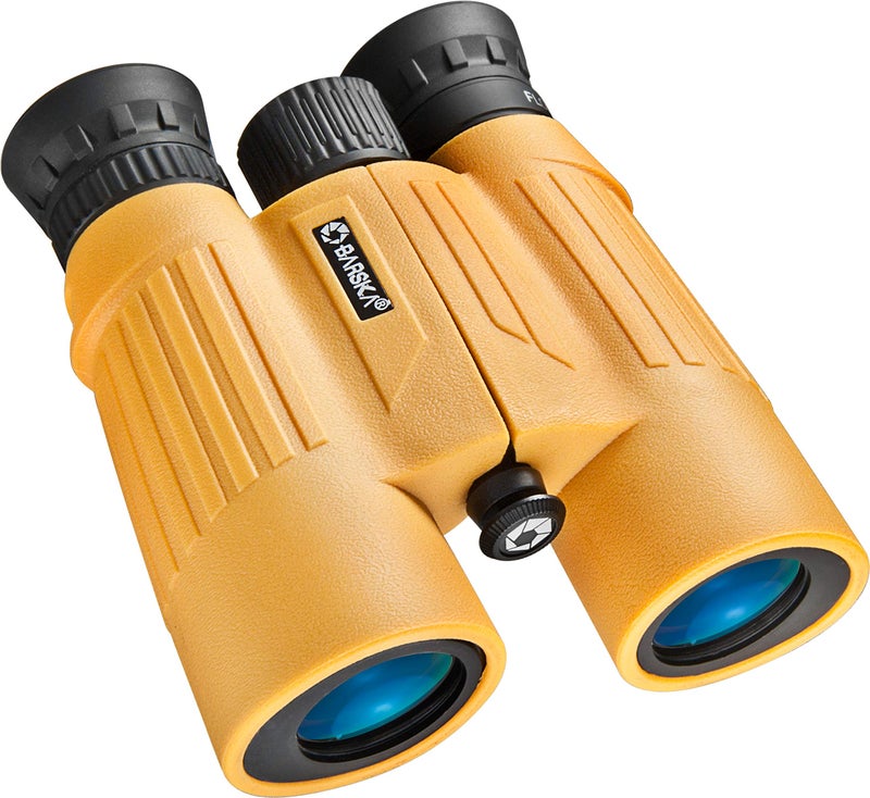 BARSKA 10x30 WP Floatmaster Binoculars (Blue Lens, Yellow) (AB11092) - Image 1