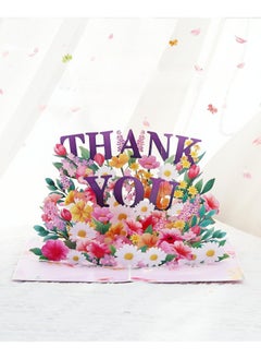 LKTOCAFT Thank You Design 3D Pop-Up Card, Greeting Card for Mother's Day, Birthday, Wedding, Party, Gift Back, Sturdy and Solid Cardstock Gift Card with Envelope and Thank You Card  - Image 2
