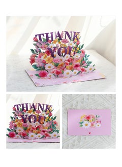 LKTOCAFT Thank You Design 3D Pop-Up Card, Greeting Card for Mother's Day, Birthday, Wedding, Party, Gift Back, Sturdy and Solid Cardstock Gift Card with Envelope and Thank You Card  - Image 3