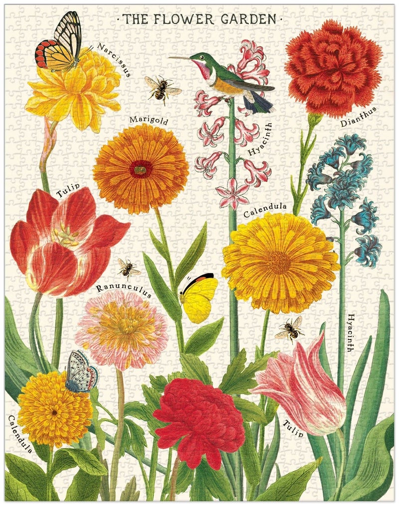 CAVANILLI & CO. Cavallini 1000 Piece Puzzle, Flower Garden (PZL/FLRGRD) - Image 2