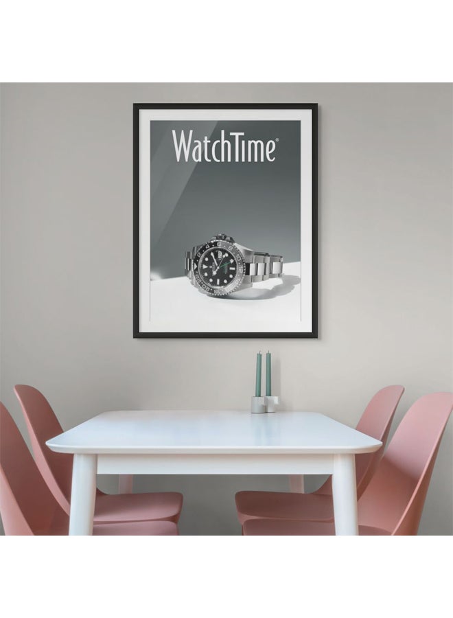 آرت دیکور  ديكور فني مؤطر بطباعة صورة فنية جميلة للساعة الفاخرة جدار الفن الحديث للساعة ملصق للرجال ساعة ديكور عصرية طباعة فنية لمكتب غرفة المعيشة المنزلية. - Image 3