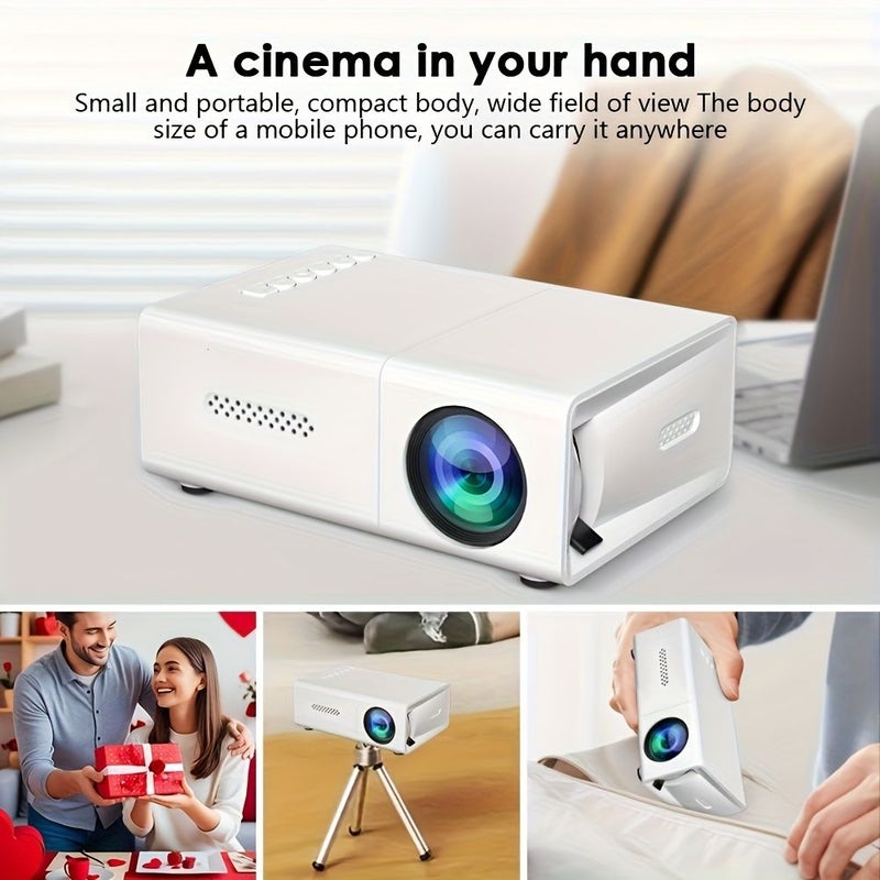 بروجيكتور صغير محمول أبيض بالكامل USB دقة أصلية 240P خرج 1080P نظام تبريد صامت تصميم عصري ومضغوط مسرح منزلي حفلة - Image 3