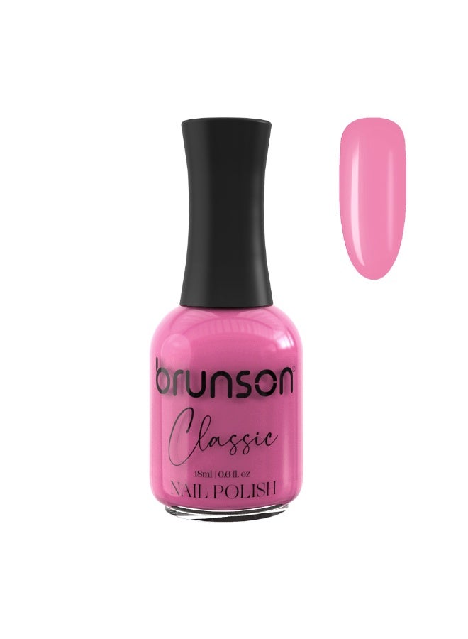 Brunson Classic Nail Polish 18ml Fast Dry Nail Lacquer Nail Harderner Normal Polish Glossy Gel Effect Quick Air Dry Long-Lasting Natural Nail Enamel Salon Quality Manicure Pedicure Regular Polish - Image 1