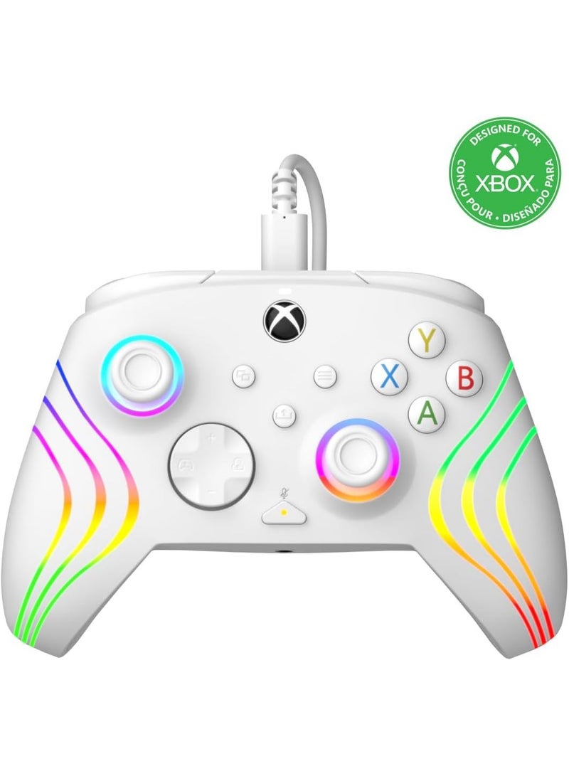جايمنغ PDP Afterglow Wave Wired RGB Controller for Xbox & PC - White - Image 1