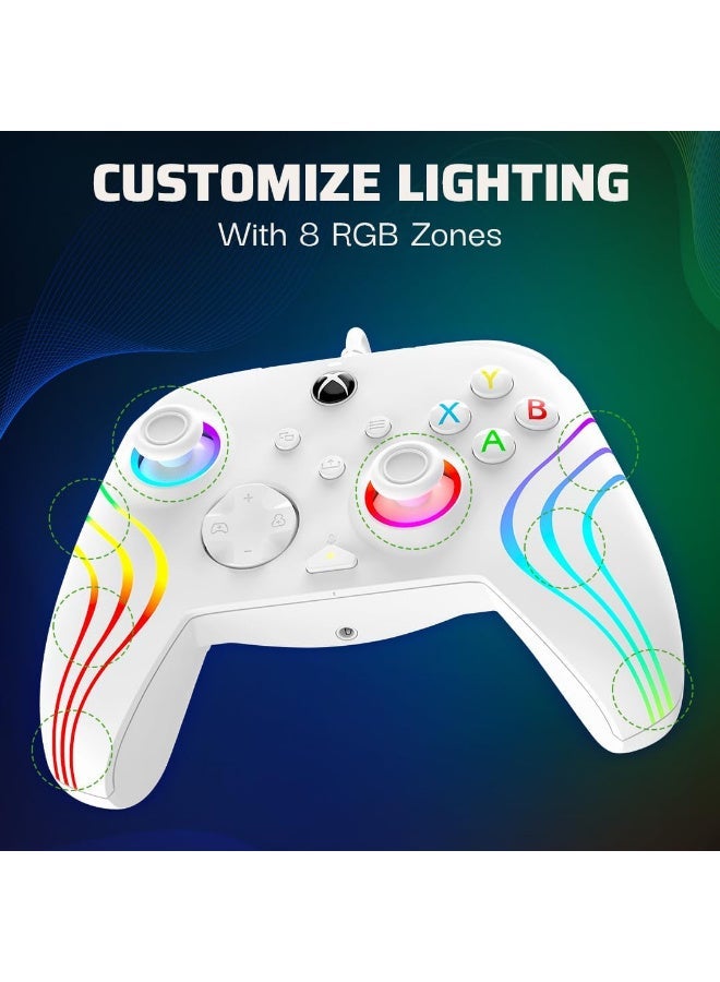 جايمنغ PDP Afterglow Wave Wired RGB Controller for Xbox & PC - White - Image 3