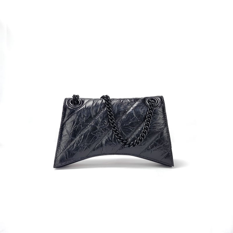 High-End First-Layer Cowhide Hourglass Bag, New Pleated Rhombus Chain Bag, Single Shoulder Crossbody Bag For Women - Image 1
