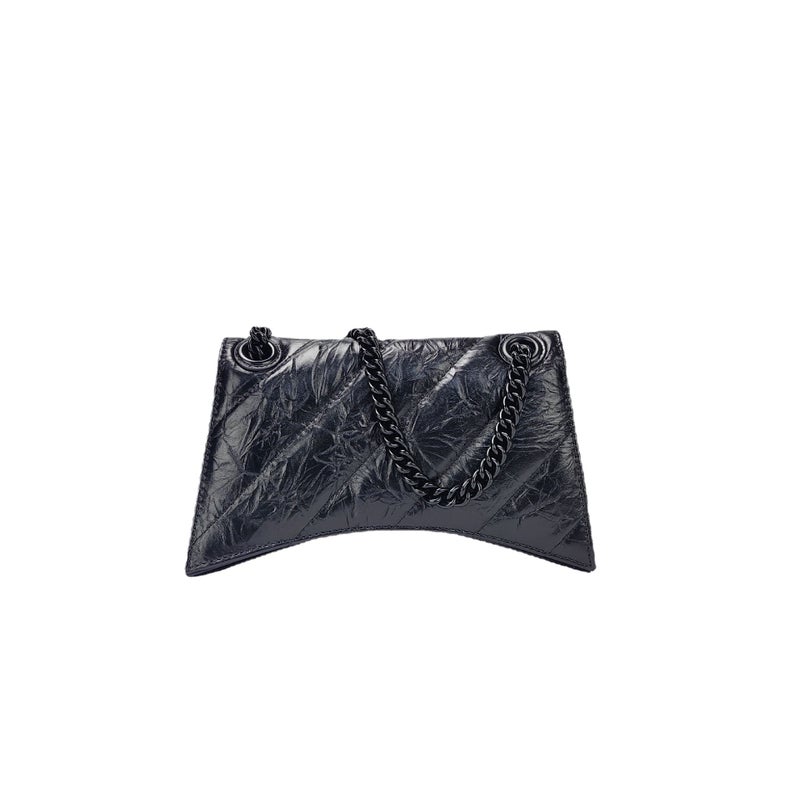 High-End First-Layer Cowhide Hourglass Bag, New Pleated Rhombus Chain Bag, Single Shoulder Crossbody Bag For Women - Image 3