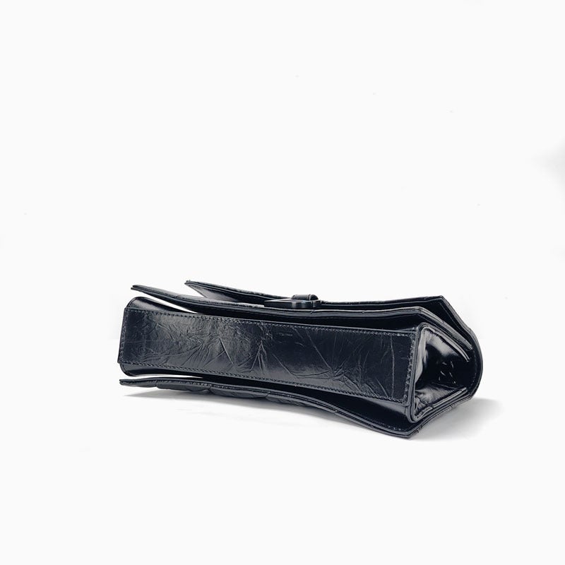 High-End First-Layer Cowhide Hourglass Bag, New Pleated Rhombus Chain Bag, Single Shoulder Crossbody Bag For Women - Image 4
