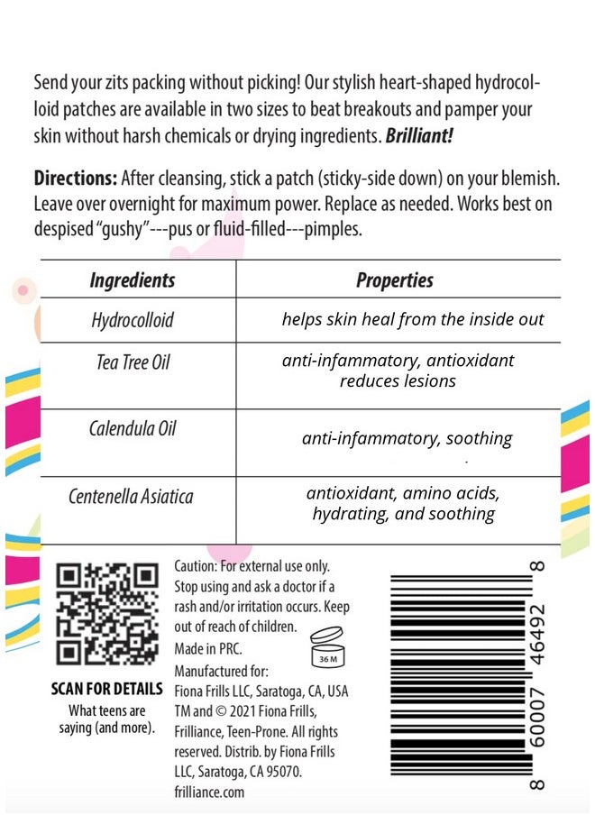 Pink Heart Shaped Hydrocolloid Acne Pimple Patches For Zits And Blemishes (18 Count 2 Sizes) Spot Treatment Stickers For Face & Skin Vegan And Cruelty Free