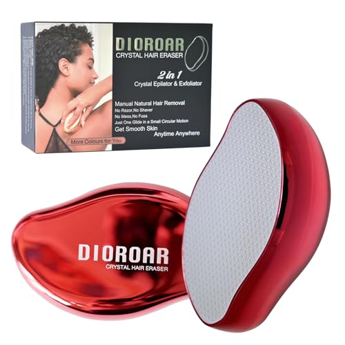 DIOROAR Crystal Hair Eraser,Upgrade Crystal Hair Remover,Physical Nano Glass Hair Removal Device,Painless Epilator and Exfoliator Without Shaver for Quick Soft Silky Skin(Red) - Image 5