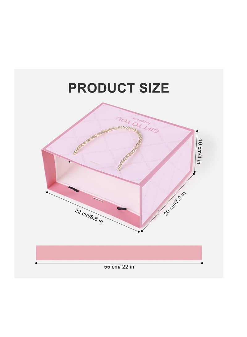 أكياس هدايا مع شريط قوس 4 قطع أكياس هدايا ورقية متوسطة مع مقبض للنساء والفتيات عيد الميلاد وصيفات العروس عيد الحب حفلة الزفاف - Image 2