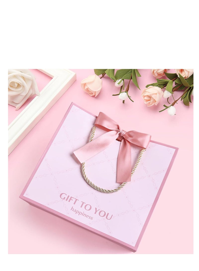 أكياس هدايا مع شريط قوس 4 قطع أكياس هدايا ورقية متوسطة مع مقبض للنساء والفتيات عيد الميلاد وصيفات العروس عيد الحب حفلة الزفاف - Image 3