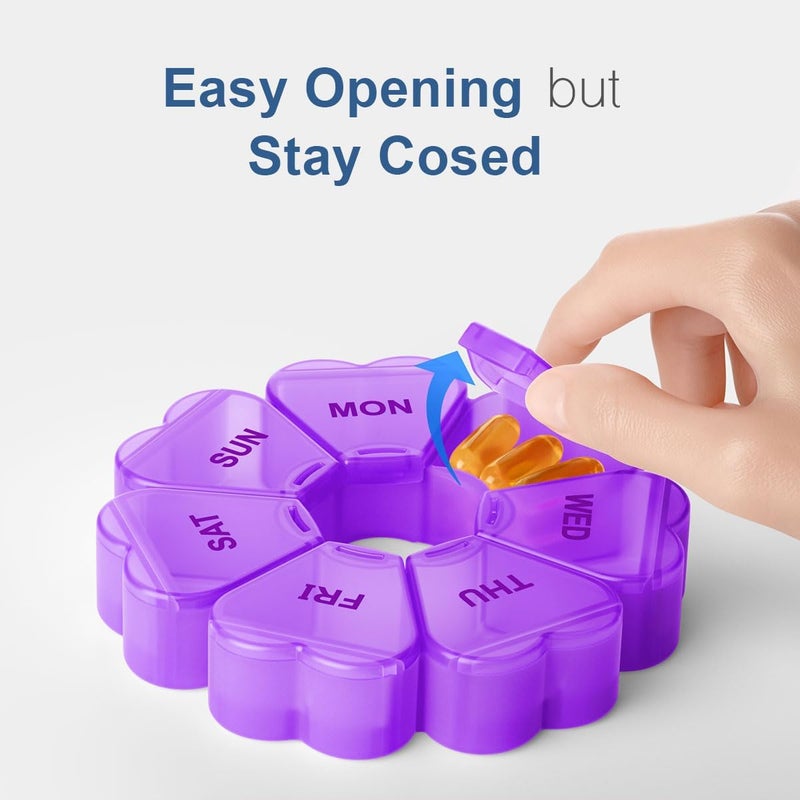 KAPENS - 7 Day Weekly Pill Box with Large Capacity Compartments Fish Oil Pill Box Medicine Supplement Container - Image 4