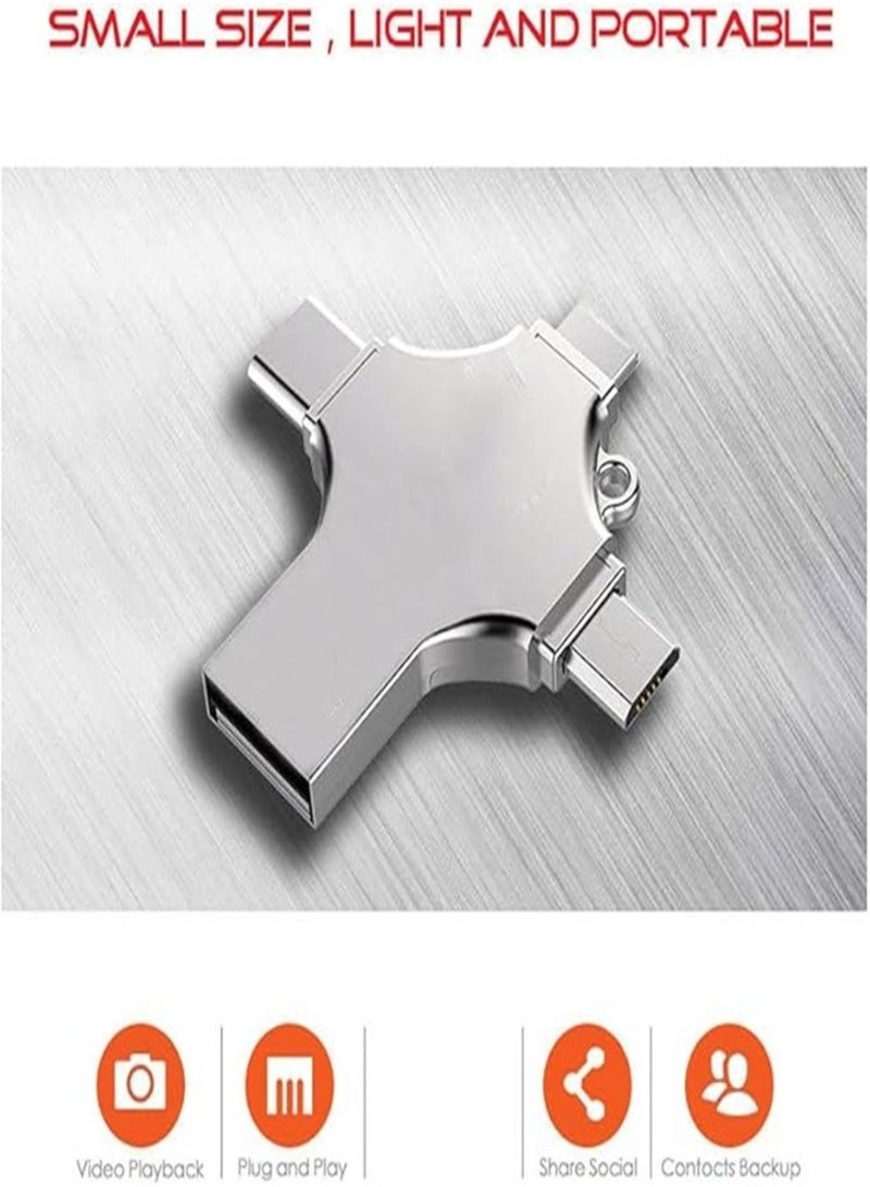 4-in-1 USB Flash Drive with Micro USB & USB Type-C  128GB Portable Memory Stick for All Devices - Image 3