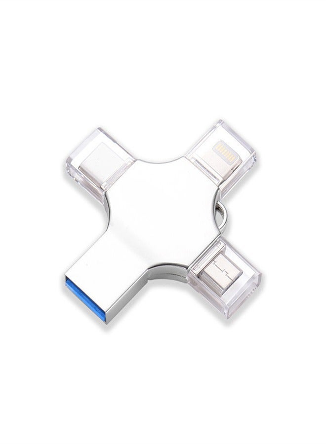 4-in-1 USB Flash Drive with Micro USB & USB Type-C  128GB Portable Memory Stick for All Devices - Image 1