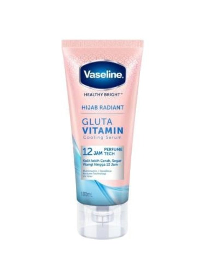Vaseline Healthy Bright Hijab Radiant Gluta Vitamin Cooling Serum Body Lotion, 180ml