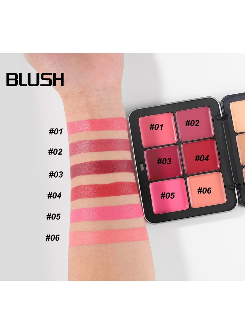 Huitich 12-Color Blush Palette Matte, Contour & Cream Blush - Image 5