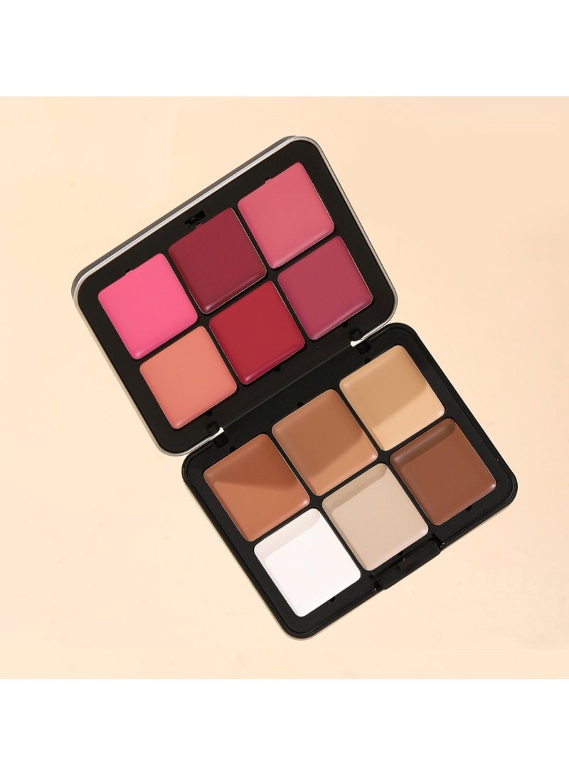 Huitich 12-Color Blush Palette Matte, Contour & Cream Blush - Image 3