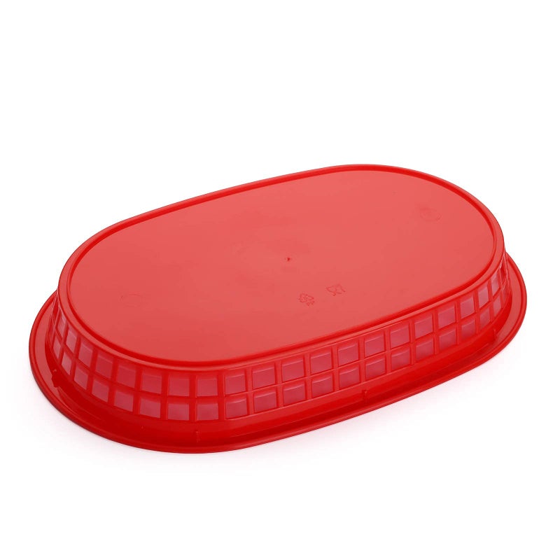 Cedilis 40 Pack Fast Food Baskets, 10.5 x 7 Inch Plastic Baskets, Food Service Tray for Hot Dogs, Burgers, Sandwiches, Fries, Barbecues, Picnics, Parties (red) - Image 4