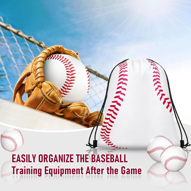 Grneric 14 Pcs Drawstring Bags Softball Baseball Basketball Football Goodie Favor Bags Cinch Bag Sackpack for Sports Teams (Baseball) - Image 4