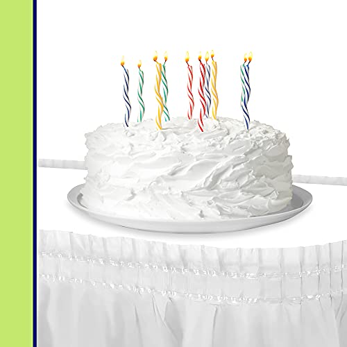 Party Dimensions Plastic Table Skirt, 29-Inches by 14-Feet - White - 6 Pack - Image 5