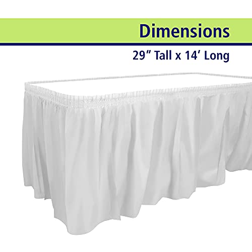 Party Dimensions Plastic Table Skirt, 29-Inches by 14-Feet - White - 6 Pack - Image 3