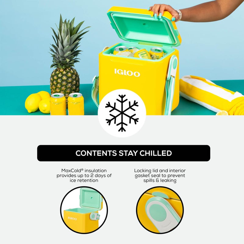Igloo Yellow 11 Qt Tag Along Too Strapped Picnic Style Cooler - Image 3