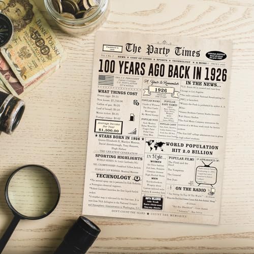 Londue 100th Birthday Card, Retro 100th Birthday Card Gifts for Women Men, Funny 100 Year Old Birthday Decorations for Grandma Grandpa Dad Mom - Image 5