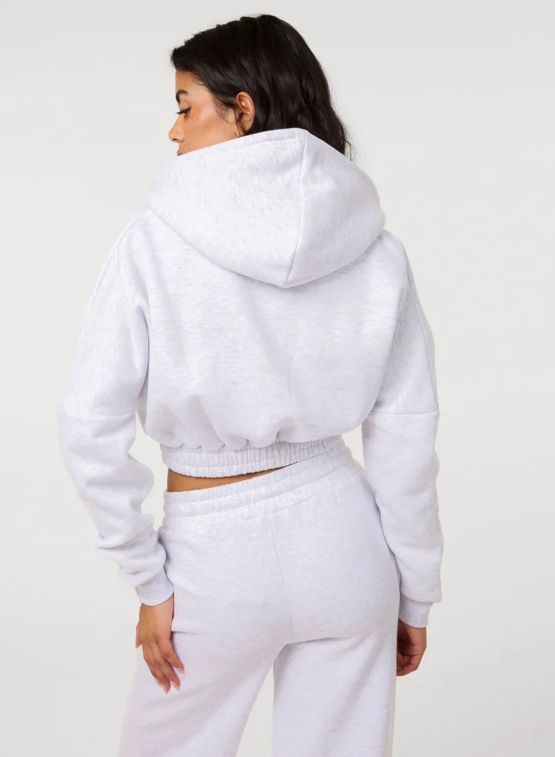 بينك فانيلا Fleece Lined Cropped Hoodie