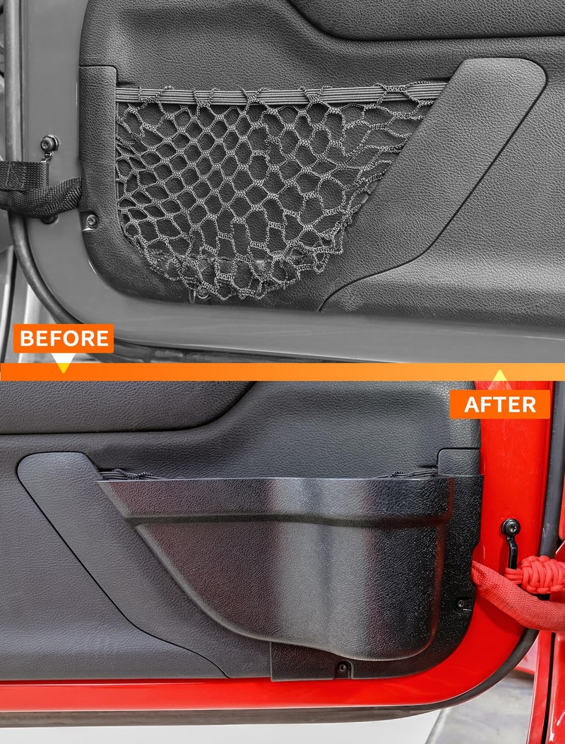 Savadicar DP3 Front Door Storage Pockets, Door Side Insert Organizer Box for 2011-2018 Jeep Wrangler JK JKU 2/4 Door, Interior Storage Expansion Accessories, Black, 2 PCs - Image 5