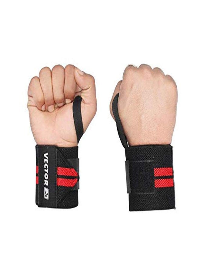 Vector X WW-10-Heavy Wrist Wrap (Black-Red) (Pack of 2) - Image 1