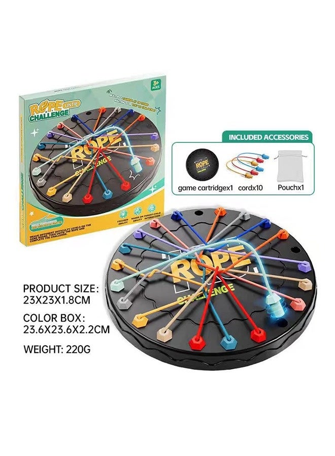 Rope Untying Challenge Twisted Rope Knots Untangle Stack Puzzle Brainy Knots Rope Untangling Table Puzzle Twist Rope Board Game Brain Teaser Fine Motor Skills Toys String Solution Central Lacing - Image 2
