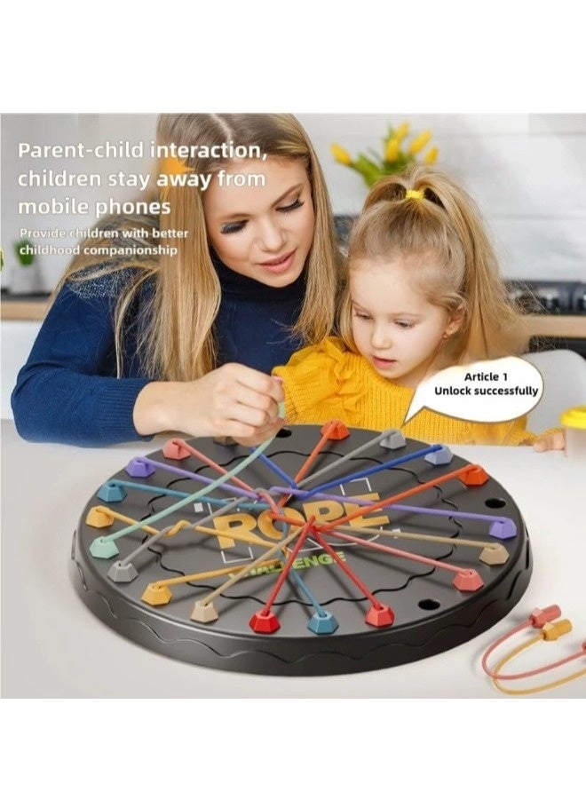 Rope Untying Challenge Twisted Rope Knots Untangle Stack Puzzle Brainy Knots Rope Untangling Table Puzzle Twist Rope Board Game Brain Teaser Fine Motor Skills Toys String Solution Central Lacing - Image 4