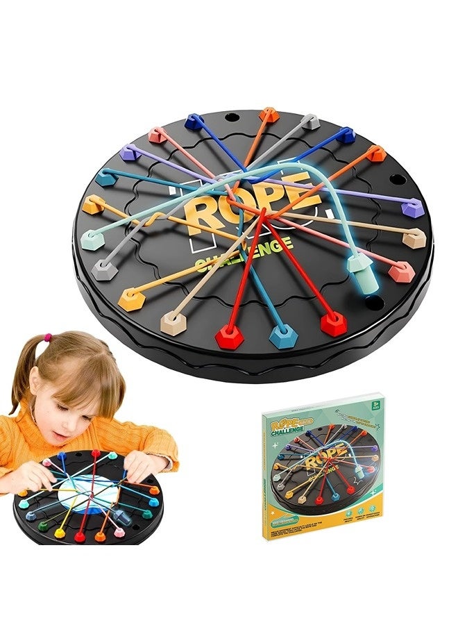 Rope Untying Challenge Twisted Rope Knots Untangle Stack Puzzle Brainy Knots Rope Untangling Table Puzzle Twist Rope Board Game Brain Teaser Fine Motor Skills Toys String Solution Central Lacing - Image 1