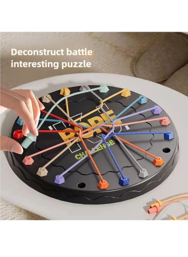 Rope Untying Challenge Twisted Rope Knots Untangle Stack Puzzle Brainy Knots Rope Untangling Table Puzzle Twist Rope Board Game Brain Teaser Fine Motor Skills Toys String Solution Central Lacing - Image 3