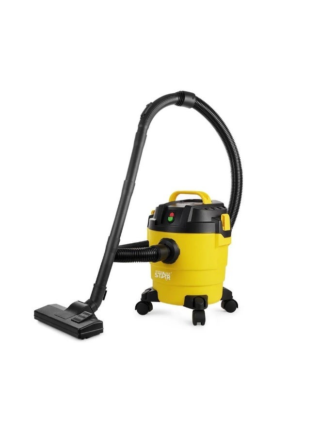 Winning Star Barrel Vacuum Cleaner, capacity 10 litres, wet and dry, for floors, carpets and corners, 1000 watts, yellow black, ST-5035 - Image 1