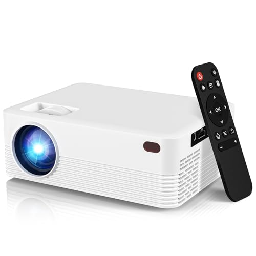 SKUOU Mini Portable Projector with Wifi and Bluetooth, Native 1080P Full HD Smart Projector , 300 ANSI, Compatible with Smartphone, HDMI, USB for Home, Bedroom, Outdoor Use （White） - Image 1