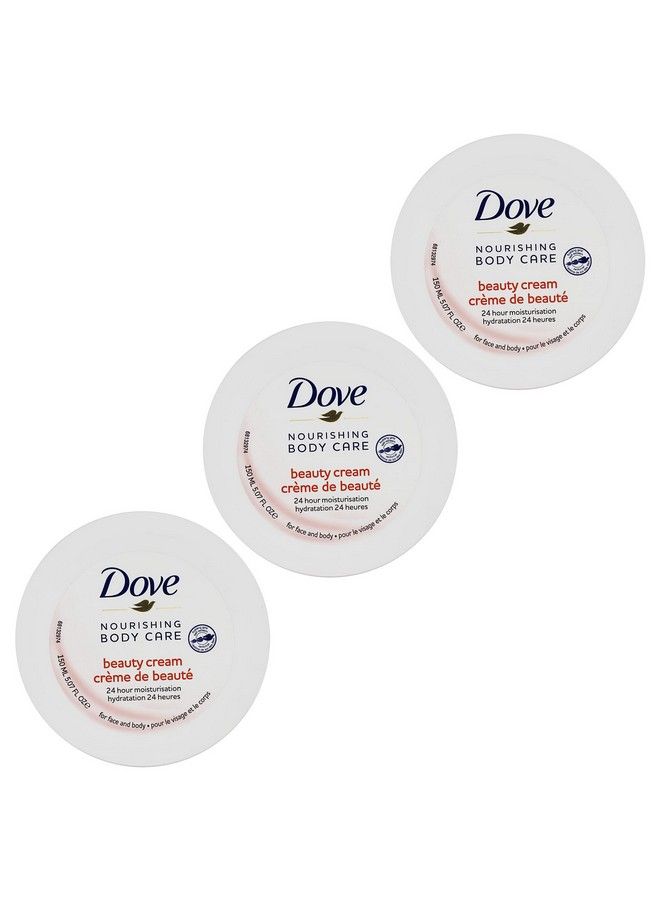 Dove كريم العناية بالجسم المغذي للوجه واليدين والجسم للبشرة العادية إلى الجافة، لوشن للنساء مع ترطيب لمدة 24 ساعة، 3 عبوات، 5.07 أونصة لكل عبوة - Image 1