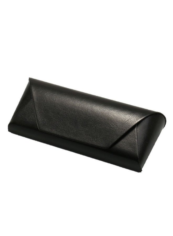 Black Vintage Leather Glasses Case, Handmade Cowhide Eyeglasses Pouch, Portable Pressure-Resistant Sunglasses Case - Image 1